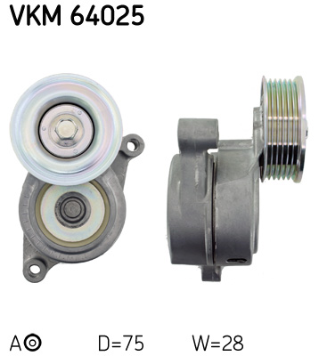 SKF 1002952884 VKM 64025 - Feszítogörgő, hosszbordás szíj